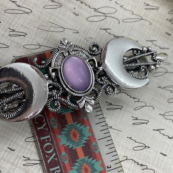 Festival Double Silver Purple Half crescent Moon magic Spell Love Hair Clip Comb - Picture 8 of 12
